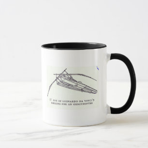 Leonardos Da Vinci designer för en Ornithopter Mugg