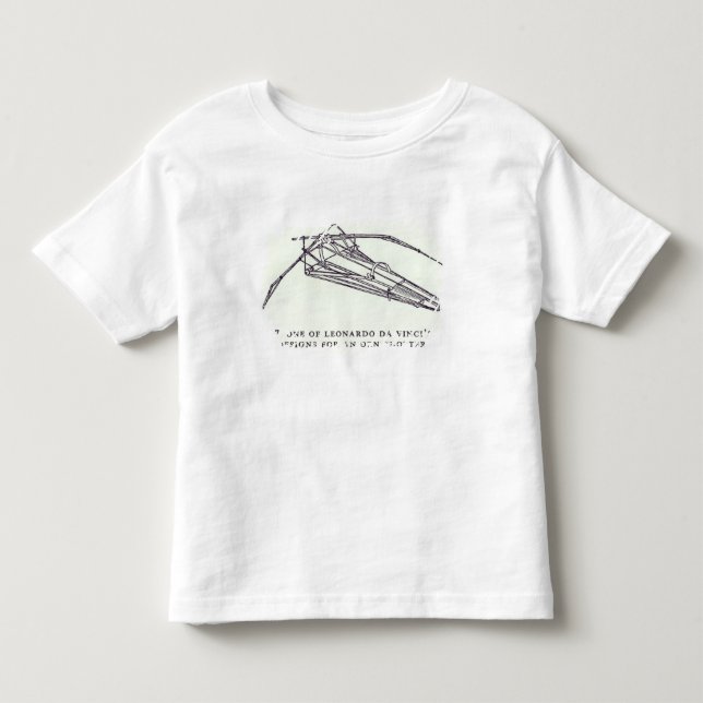 Leonardos Da Vinci designer för en Ornithopter T-shirt (Framsida)
