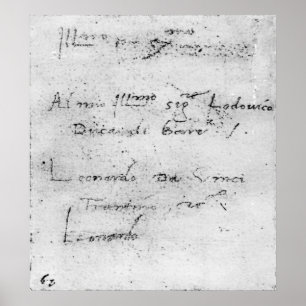 Leonardos Da Vinci handskrift Poster