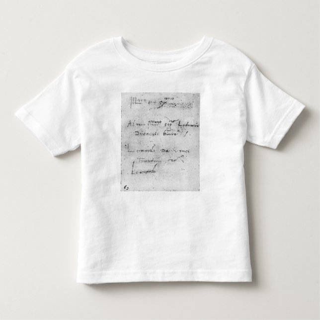 Leonardos Da Vinci handskrift T-shirt (Framsida)