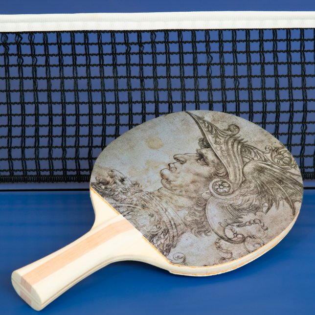 Leonardo's Helmeted Warrior Ping Pong Paddle Pingisracket (Insitu)