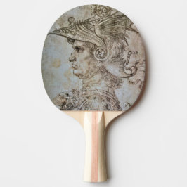 Leonardo's Helmeted Warrior Ping Pong Paddle Pingisracket
