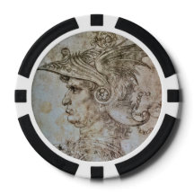 Leonardo's Helmeted Warrior Poker Chip
