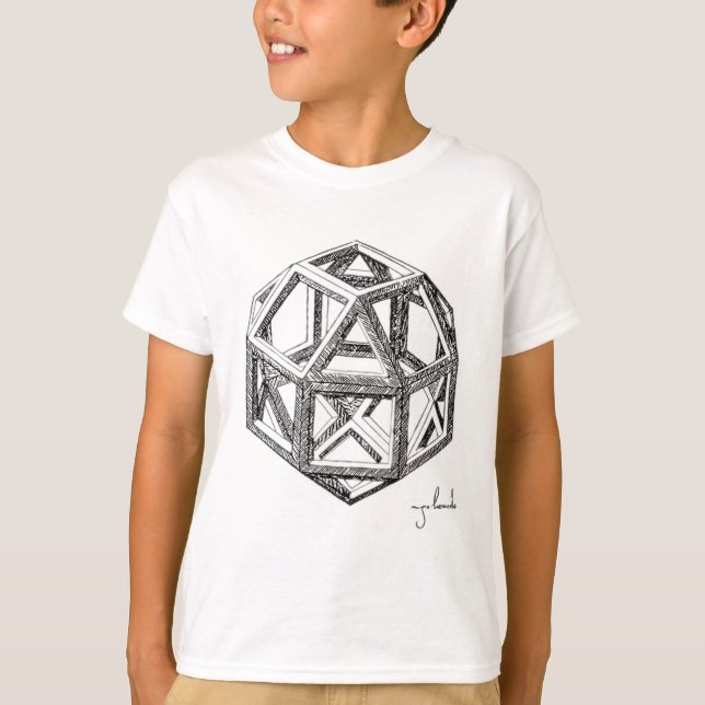 Leonardos Polyhedra T Shirt (Framsida)