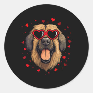 Leonberger Alla hjärtans dag Söta hundälskare Runt Klistermärke