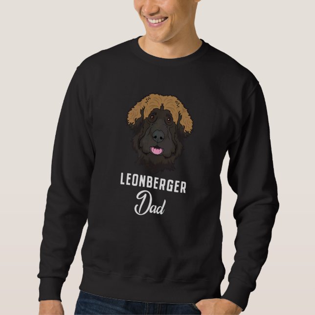 Leonberger Cute Dog Dad Lång Ärmad Tröja (Framsida)