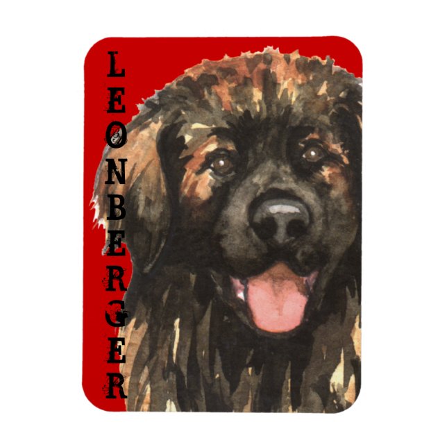 Leonberger Färg Block Magnet (Vertikal)