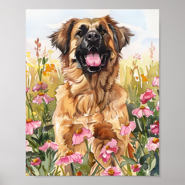 Leonberger Gentle Giant Hund Art Print Poster (Framsidan)