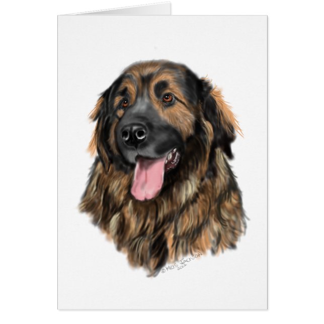 Leonberger Head studie Hälsningskort (Framsidan)
