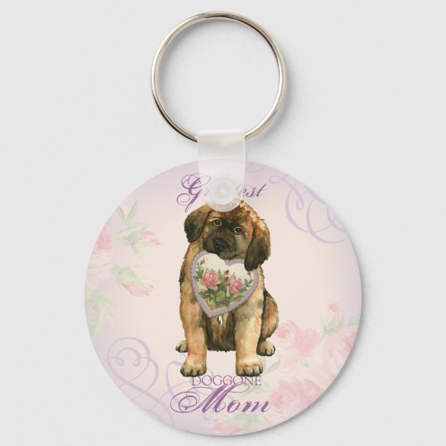 Leonberger Heart Mamma Nyckelring (Framsida)