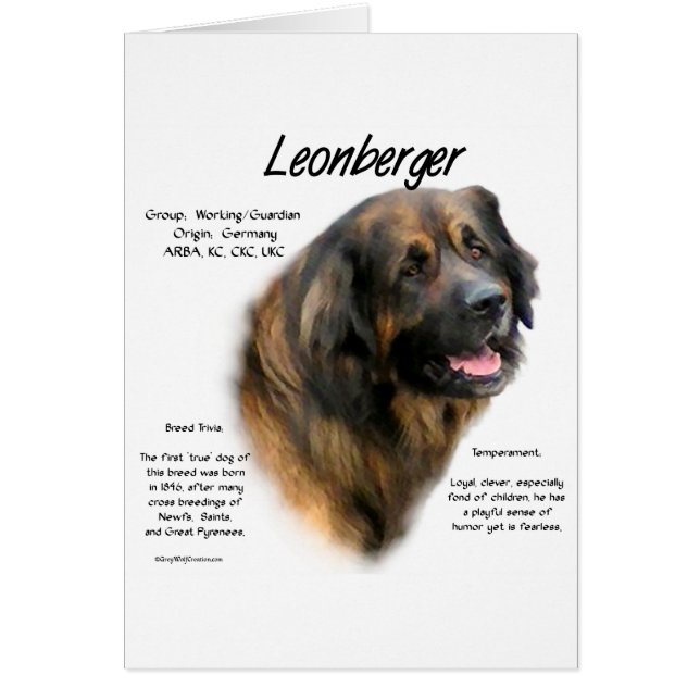 Leonberger-historikdesign Hälsningskort (Framsidan)