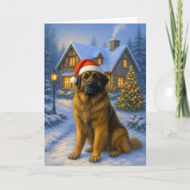 Leonberger Holiday Card Helgkort (Framsida)
