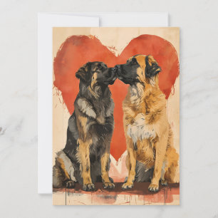 Leonberger hund Alla hjärtans dag Julkort