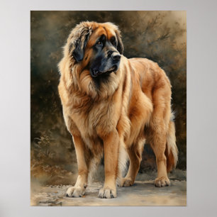 Leonberger Hund Art Print Poster