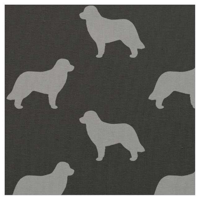Leonberger Hund aveln Silhouettes Patterned Tyg (Närbild)
