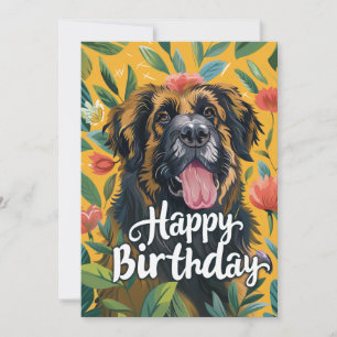 Leonberger Hund Birthday Julkort