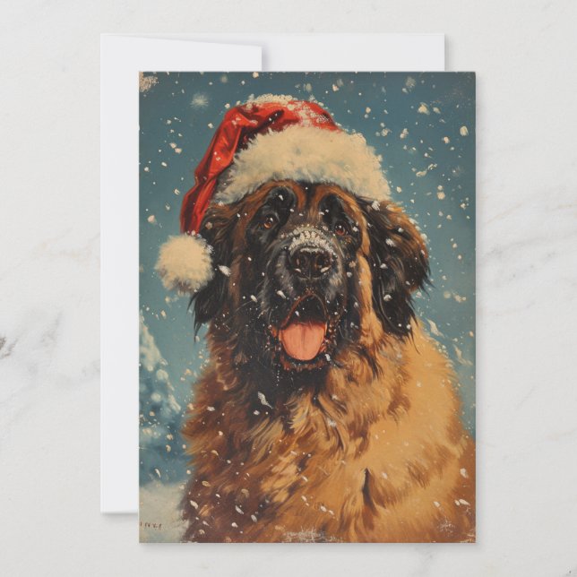 Leonberger hund christmas julkort (Framsida)