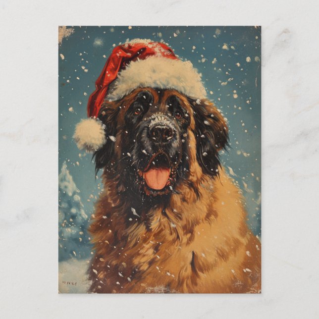 Leonberger hund christmas vykort (Framsida)