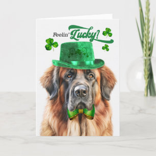 Leonberger Hund Feelin'Lucky St patrick's day Helgkort