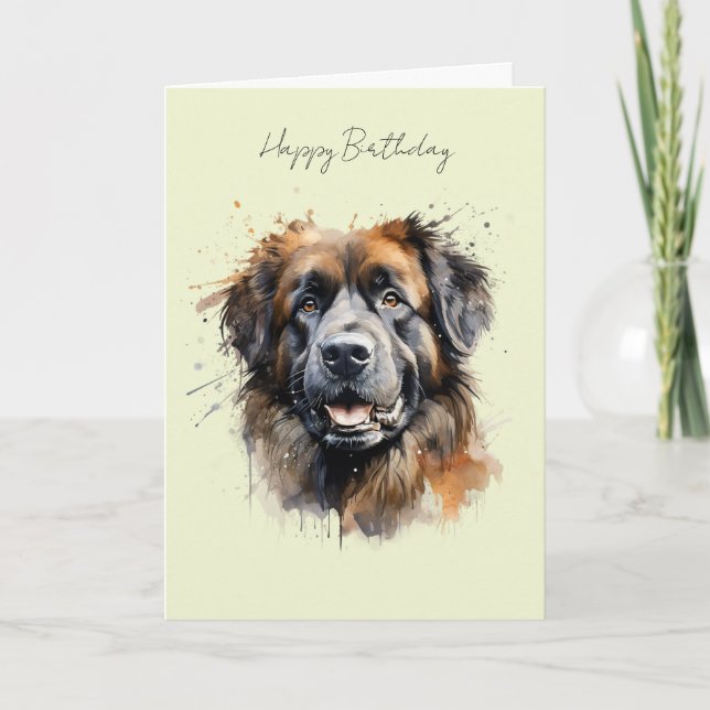 Leonberger hund födelsedagskort #1 kort (Framsida)