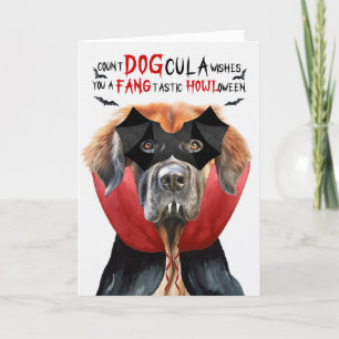 Leonberger Hund Funny Count DOGcula Halloween Helgkort