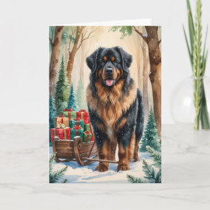 Leonberger Hund julhälsningskort Kort