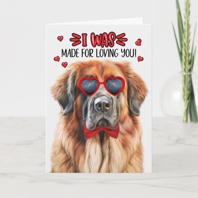 Leonberger Hund Made for Loving You Valentine Helgkort (Framsida)