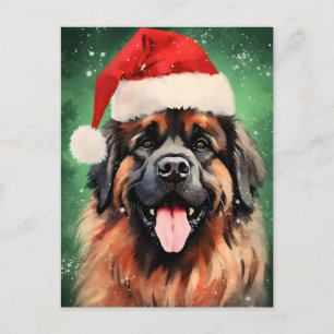 Leonberger Julpenselmålning teckning Vykort