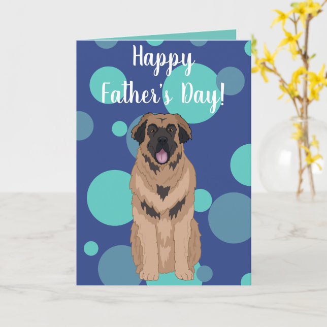 Leonberger-kort för far-dagen kort (Gul blomma)