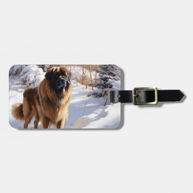 Leonberger Låt det snöa jul Bagagebricka (Horisontell Framsida)