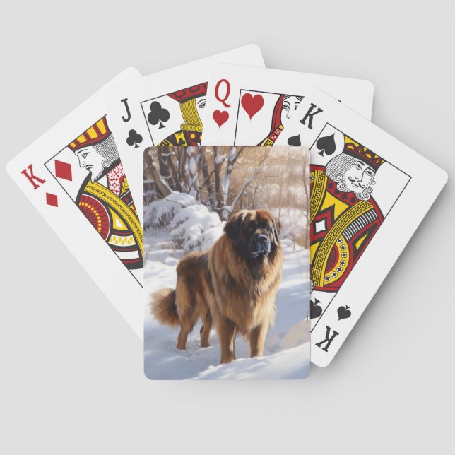 Leonberger Låt det snöa jul Casinokort (Baksidan)