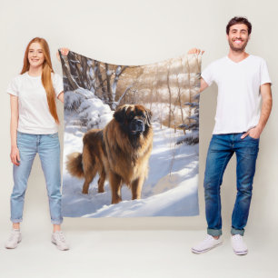 Leonberger Låt det snöa jul Fleecefilt