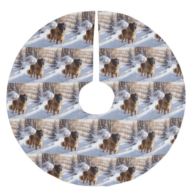 Leonberger Låt det snöa jul Julgransmatta Borstad Polyester (Framsidan)