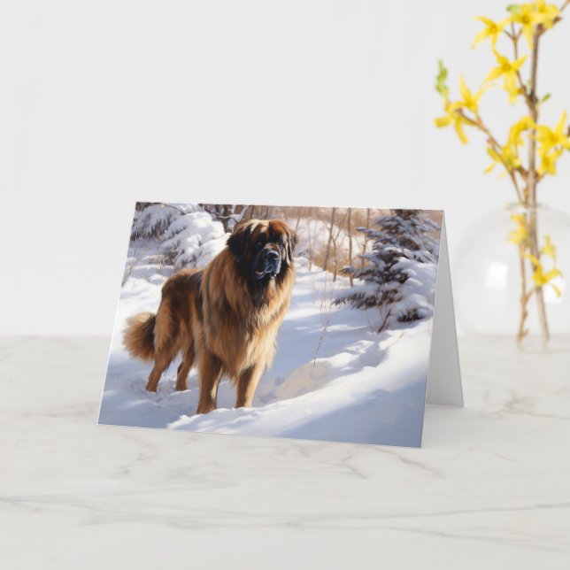 Leonberger Låt det snöa jul Kort (Gul blomma)