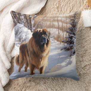 Leonberger Låt det snöa jul Kudde