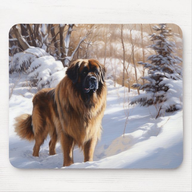 Leonberger Låt det snöa jul Musmatta (Framsidan)