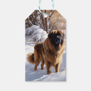 Leonberger Låt det snöa jul Presentetikett