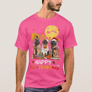 Leonberger Lycklig Hallothanksmas Halloween Thanks T Shirt
