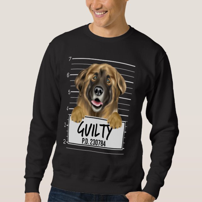 Leonberger Mugshot Skyldig Hund Lång Ärmad Tröja (Framsida)