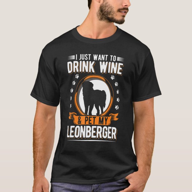 Leonberger och Vin T Shirt (Framsida)