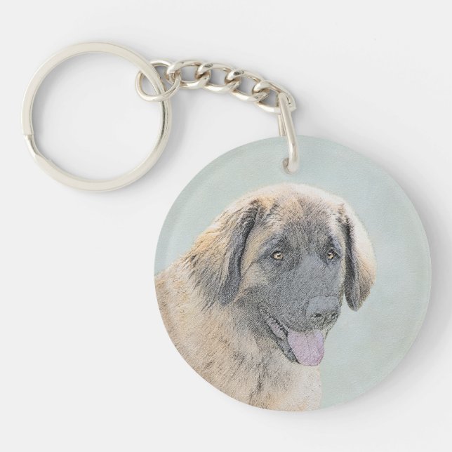 Leonberger Painting - Cute Original Hund Art (Framsidan)