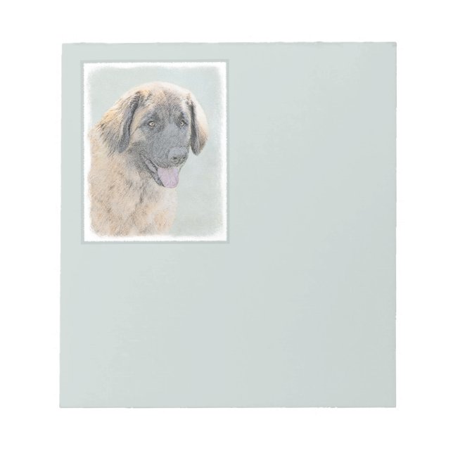 Leonberger Painting - Cute Original Hund Art Anteckningsblock (Framsida)