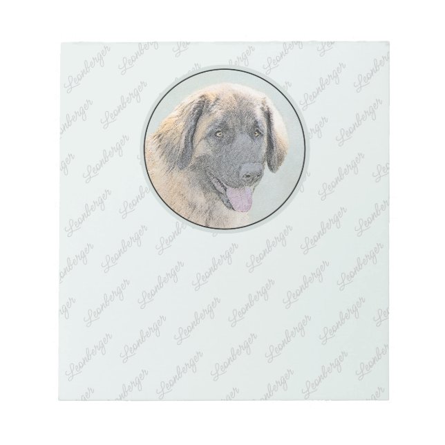 Leonberger Painting - Cute Original Hund Art Anteckningsblock (Framsida)