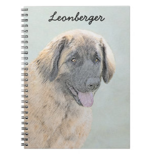 Leonberger Painting - Cute Original Hund Art Anteckningsbok Med Spiral