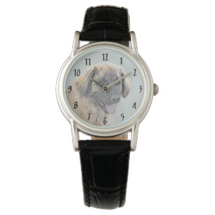 Leonberger Painting - Cute Original Hund Art Armbandsur