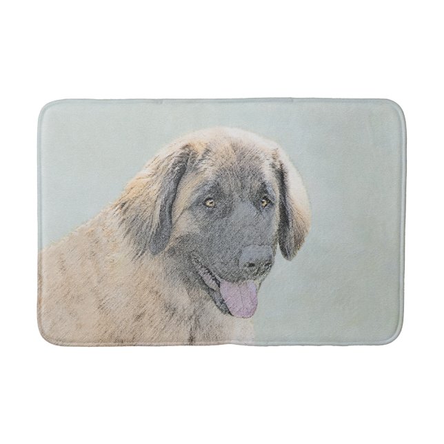 Leonberger Painting - Cute Original Hund Art Badrumsmatta (Framsidan)