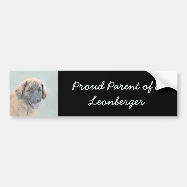 Leonberger Painting - Cute Original Hund Art Bildekal (Framsidan)