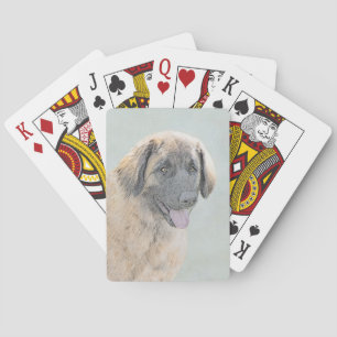 Leonberger Painting - Cute Original Hund Art Casinokort