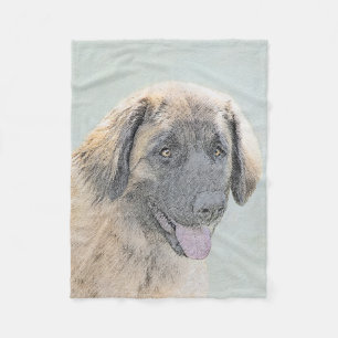 Leonberger Painting - Cute Original Hund Art Fleecefilt