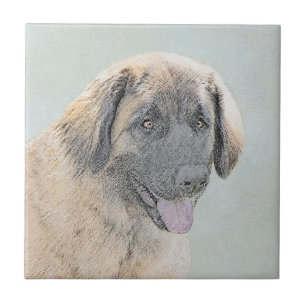 Leonberger Painting - Cute Original Hund Art Kakelplatta